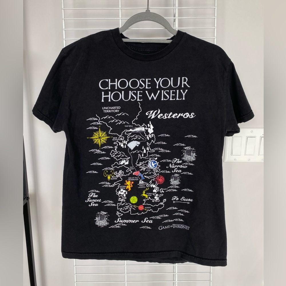 Authentic Game Of Thrones Choose Your House Wisely - Medium Mens T-Shirt